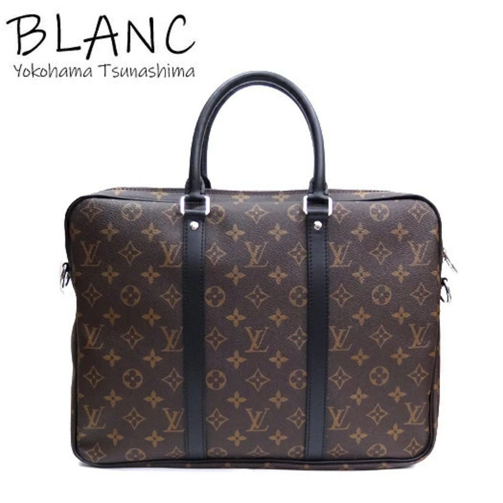 Louis Vuitton Porte documents Voyage Pdv Monogram Briefcase Canvas Blanc White